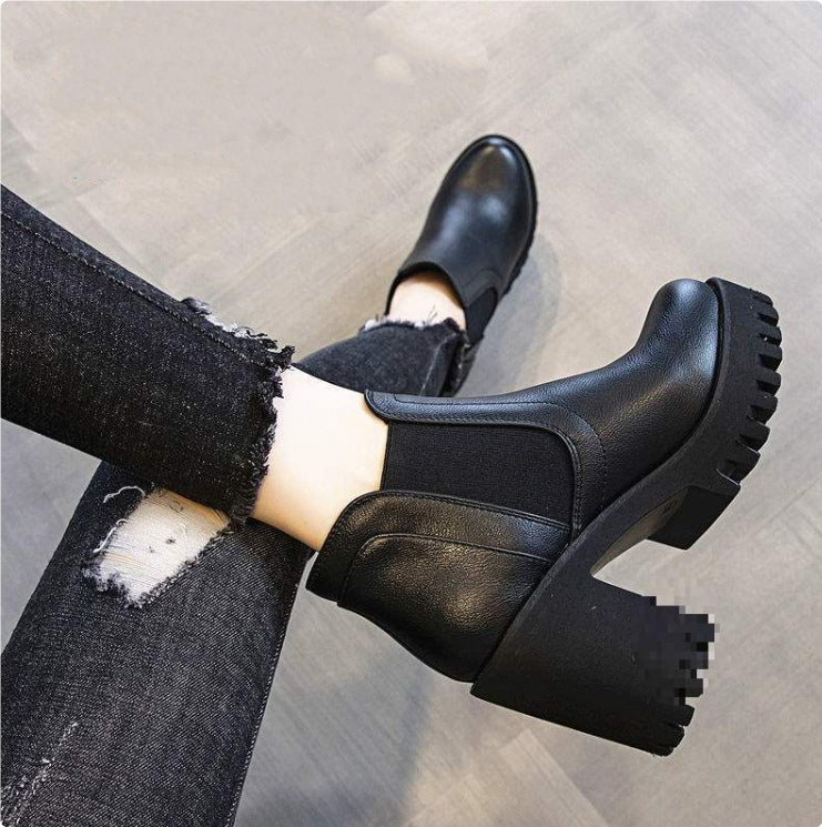 Ankelboots med bred klack