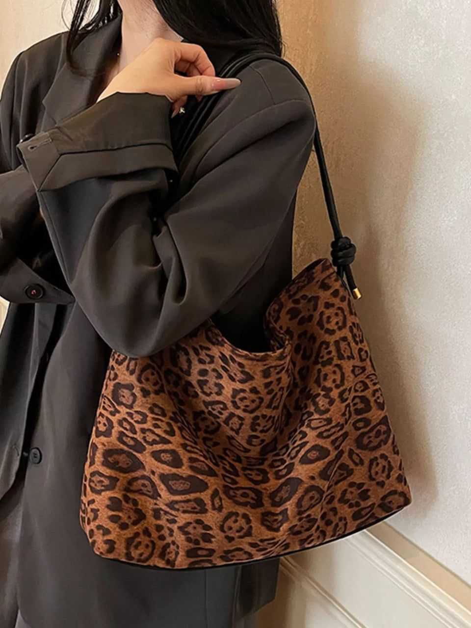 Suede Slouchy Shoulder Bag