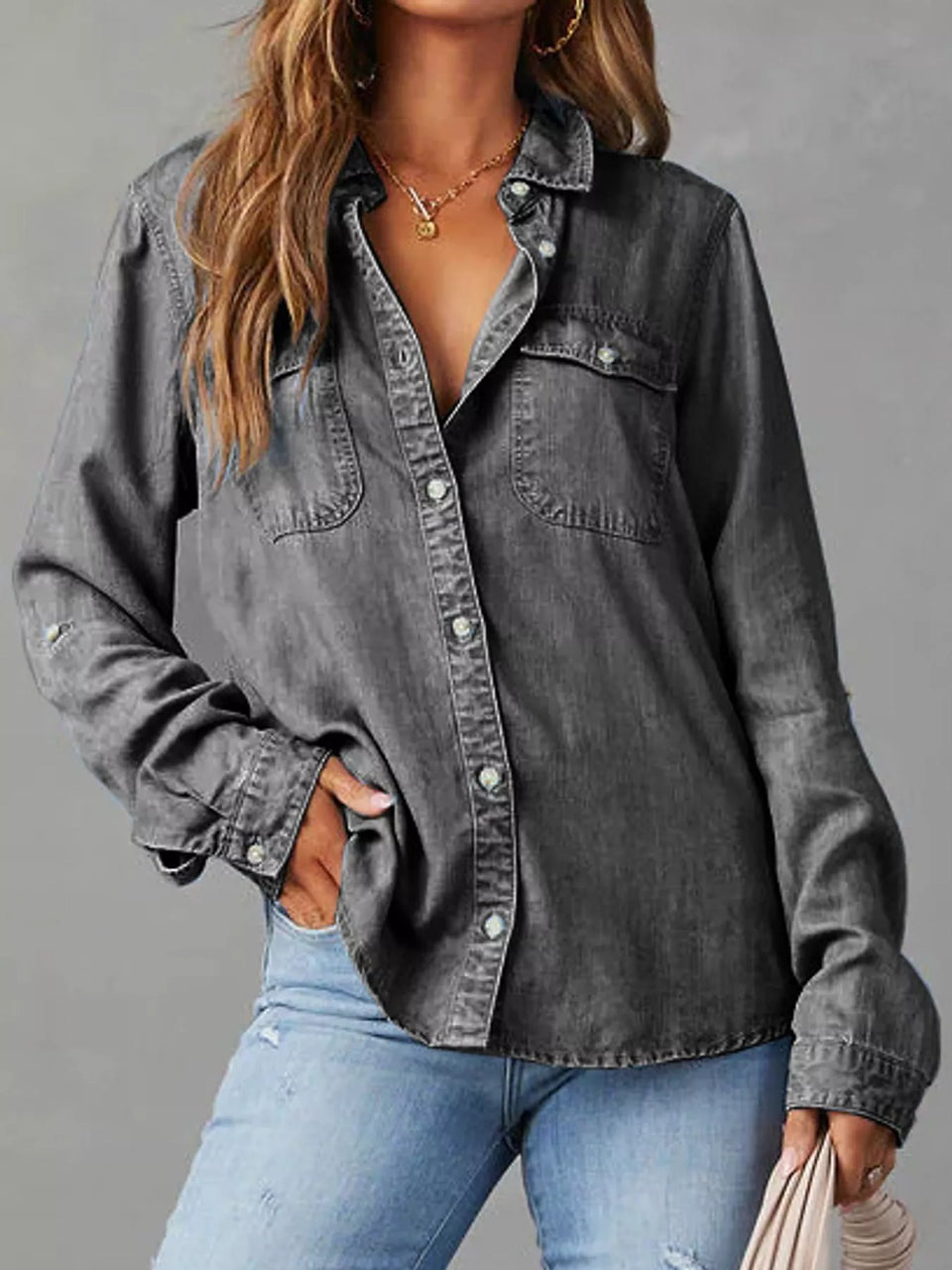 Classic Button-Down Denim Shirt