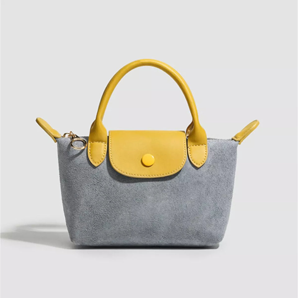 Stylish Two-Tone Suede Crossbody Bag