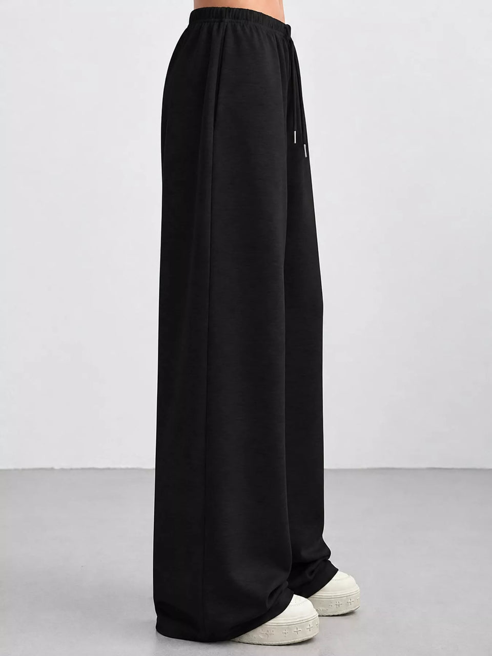 Wide-Leg Drawstring Pants
