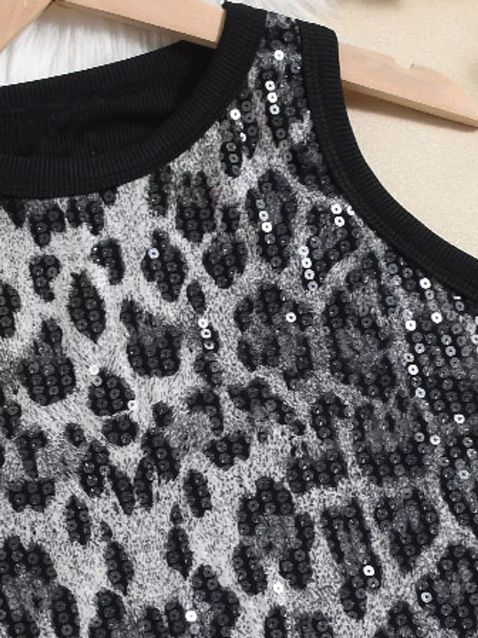 Sequin Round Neck Tank