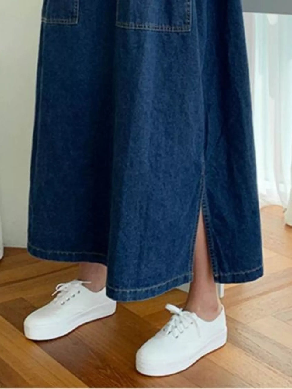 Button Front Denim Shirt Dress
