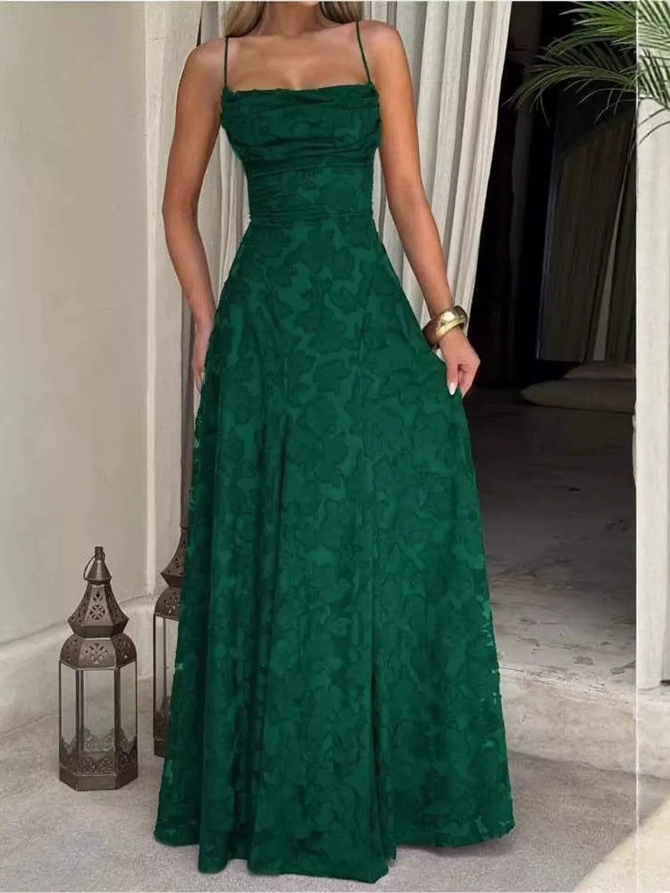 Backless Lace Maxi Dress