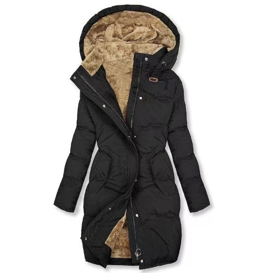 Fodrad parkas med huva