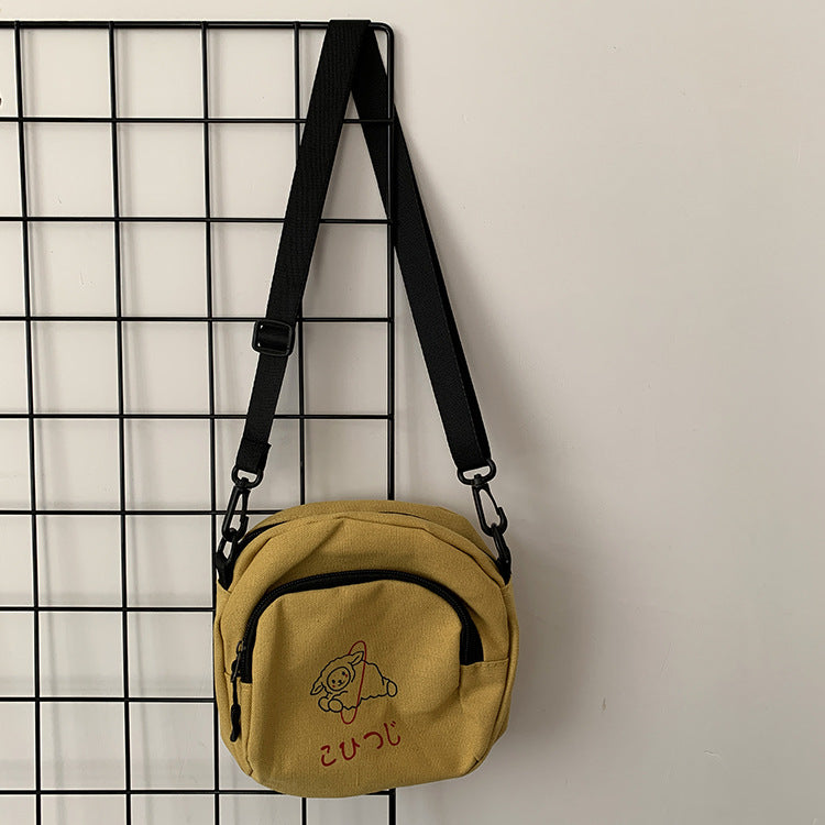 Söt canvas-väska crossbody för skolan