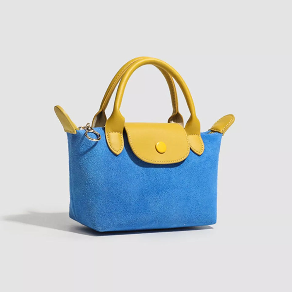Stylish Two-Tone Suede Crossbody Bag