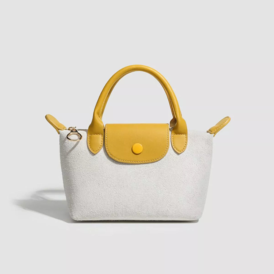 Stylish Two-Tone Suede Crossbody Bag
