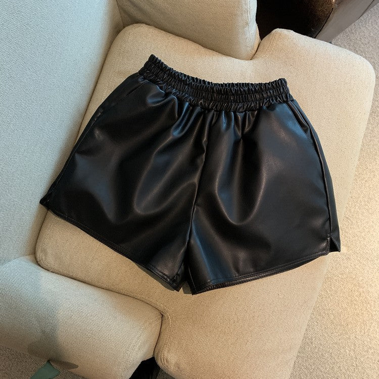 Vida shorts i skinnimitation med hög midja