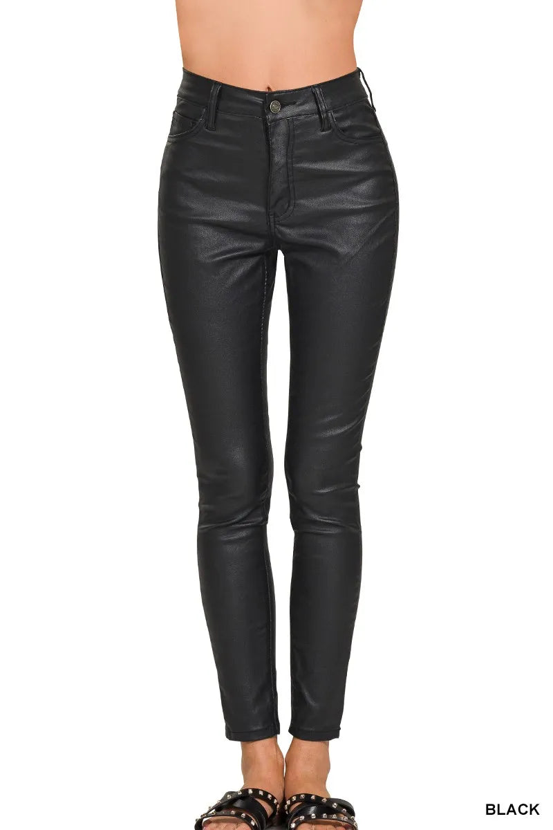 Zenana Faux Leather Stretch Skinny Pants