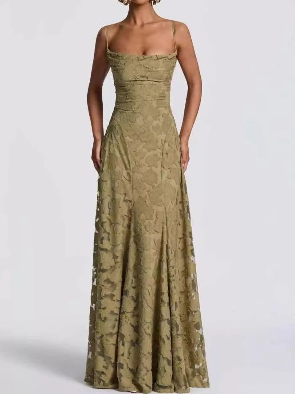 Backless Lace Maxi Dress