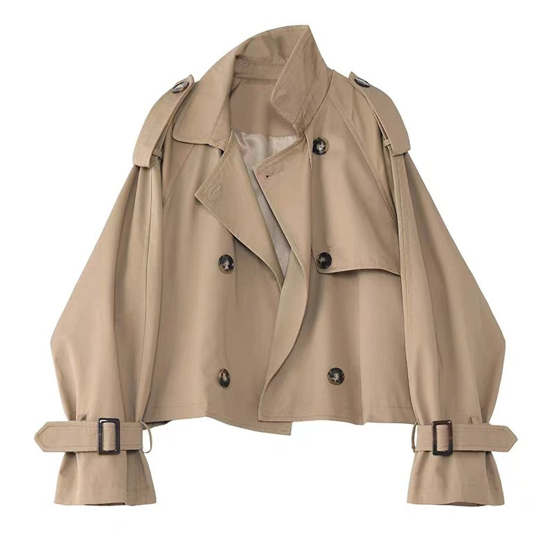 Kort trenchcoat med knappar