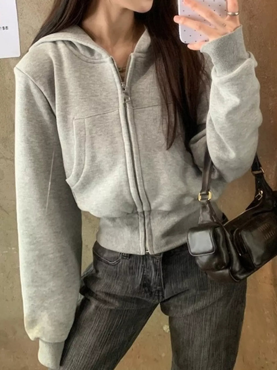 Zip-Up Hoodie with Front Pockets