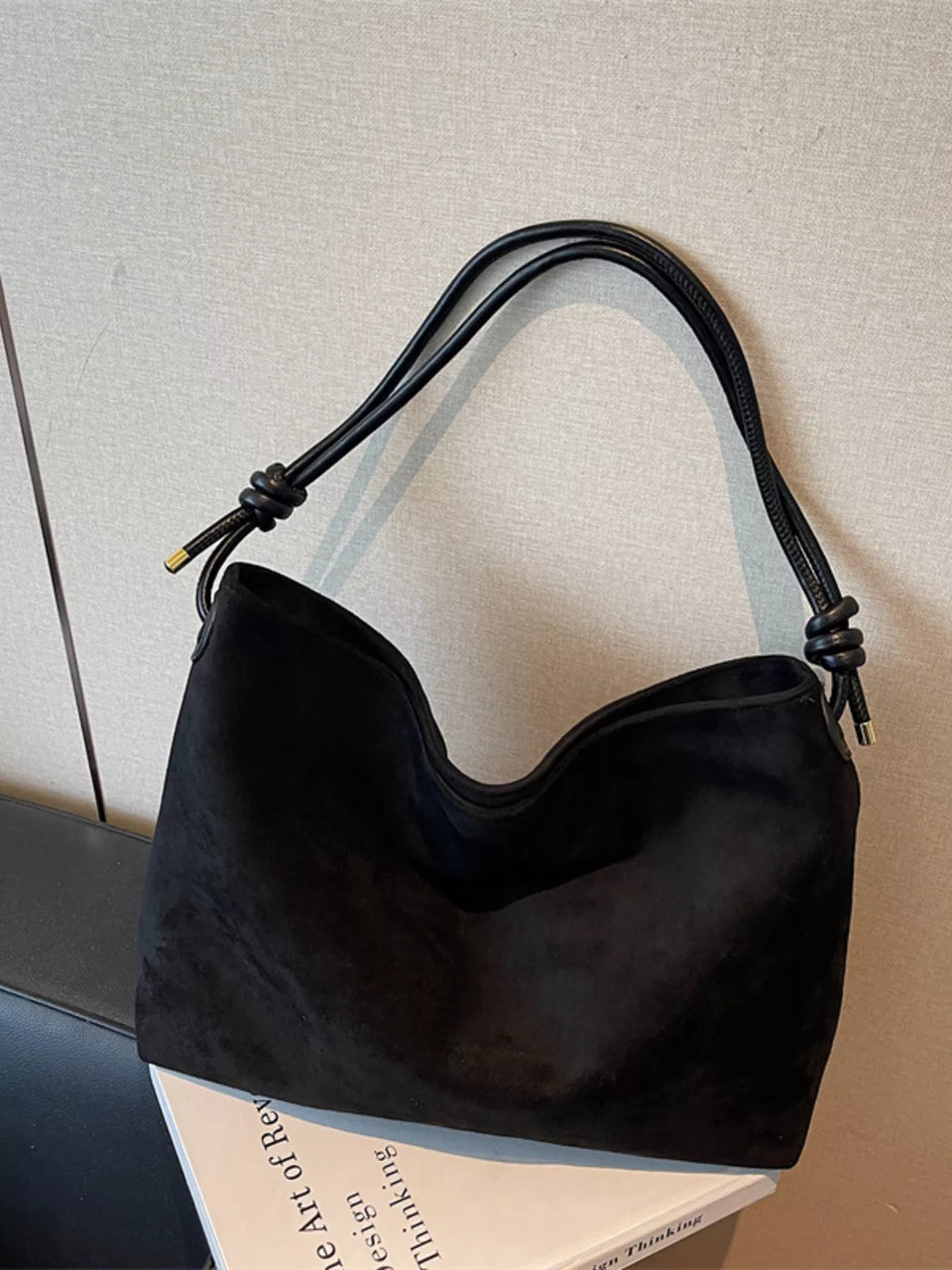 Suede Slouchy Shoulder Bag