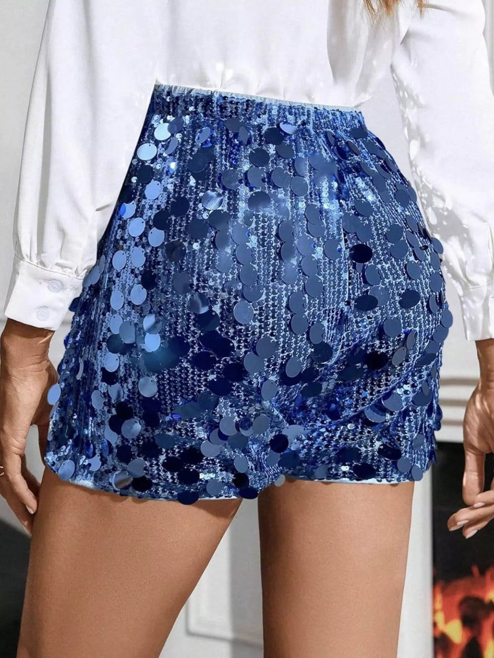 High-Waisted Sequin Shorts