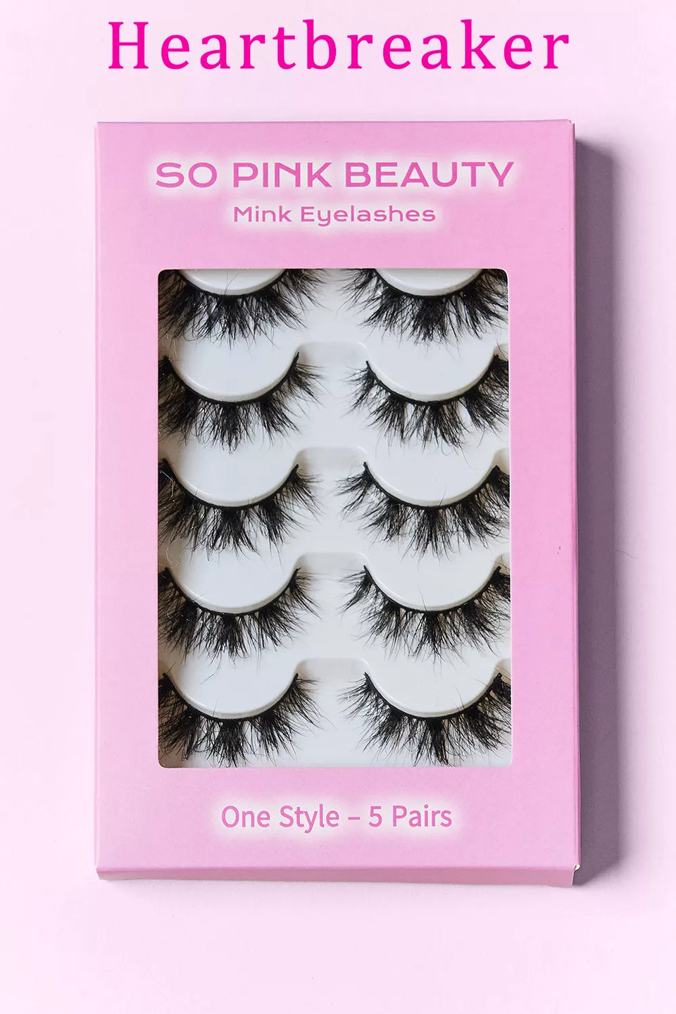 SO PINK BEAUTY Mink Eyelashes – 5 Pairs