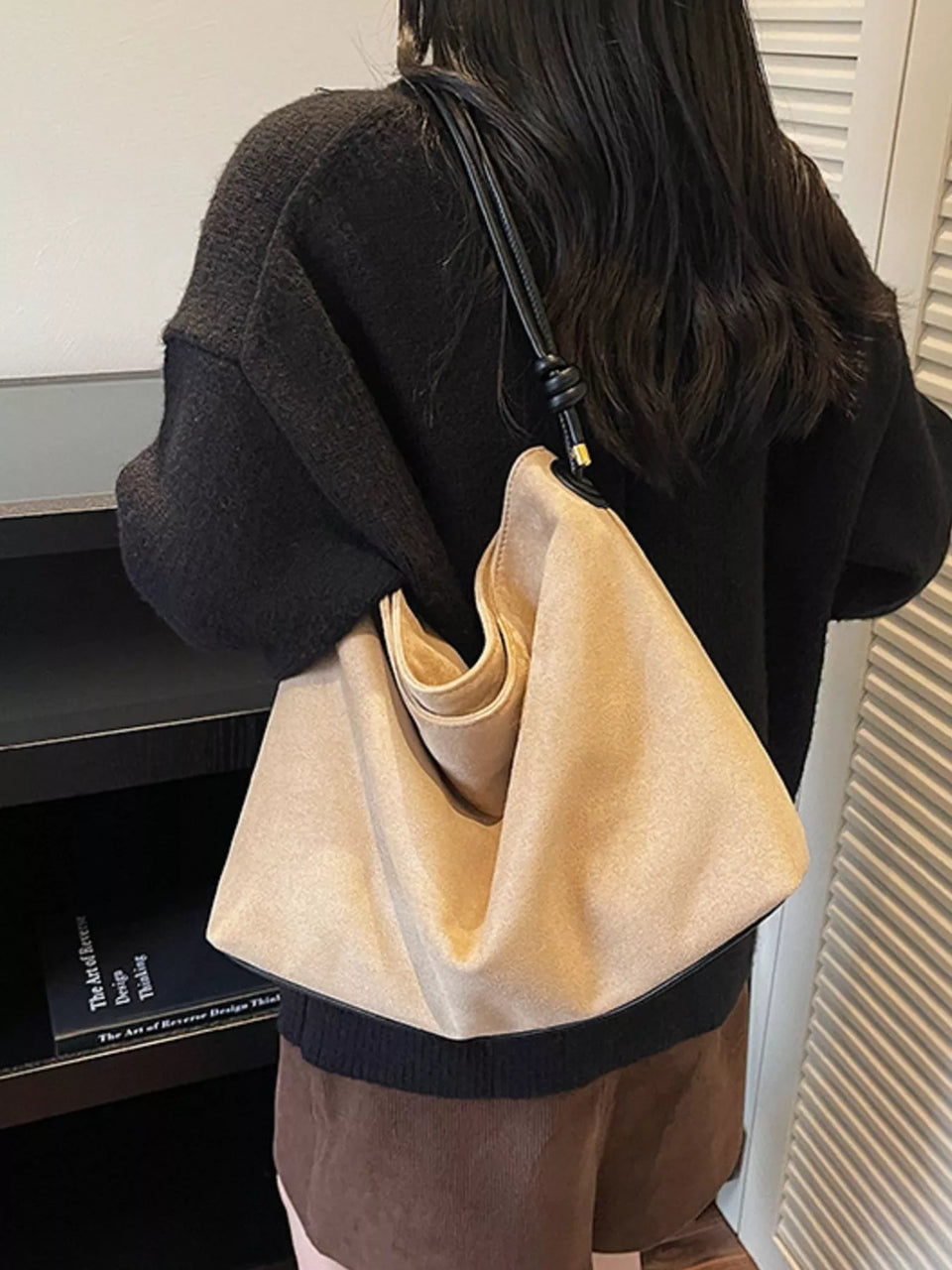 Suede Slouchy Shoulder Bag