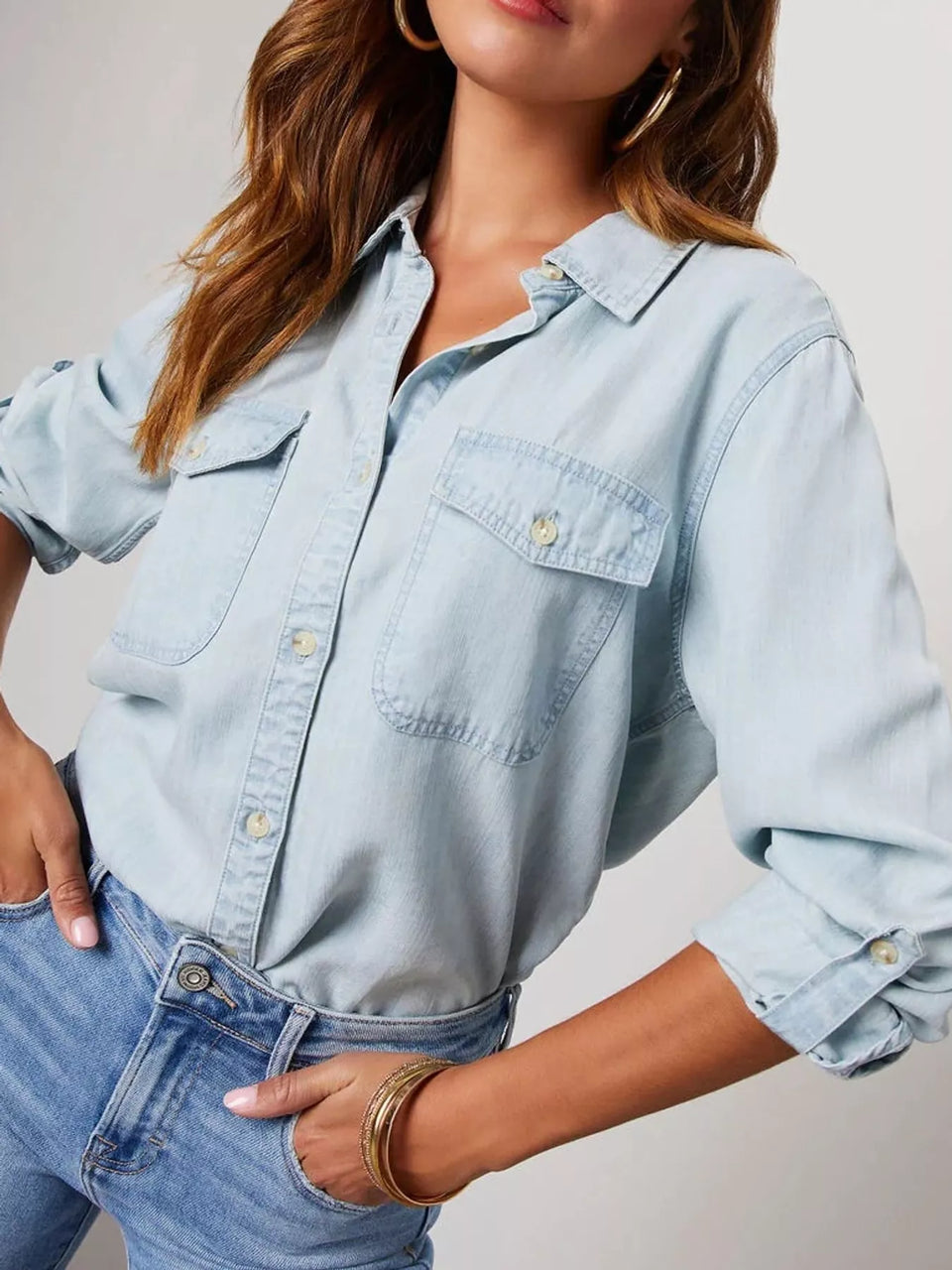 Classic Button-Down Denim Shirt