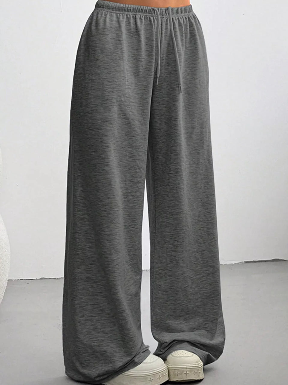 Wide-Leg Drawstring Pants