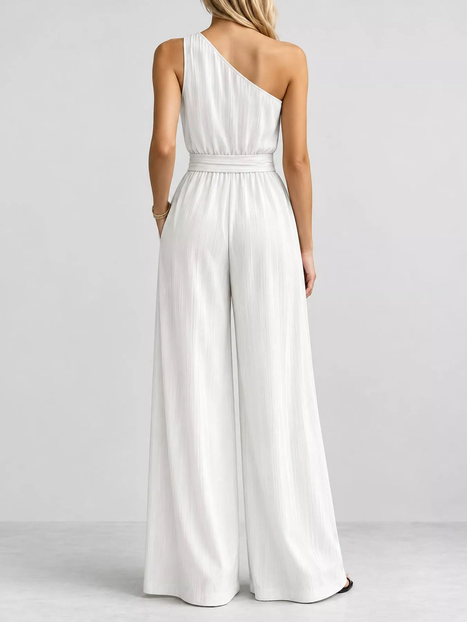 One-Shoulder Wide-Leg Jumpsuit