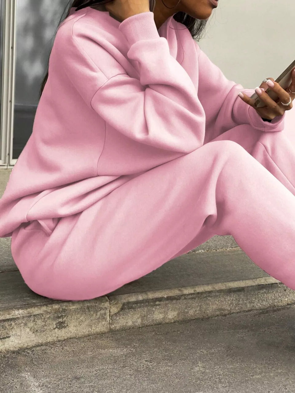 Half-Zip Sweatshirt and Joggers Set