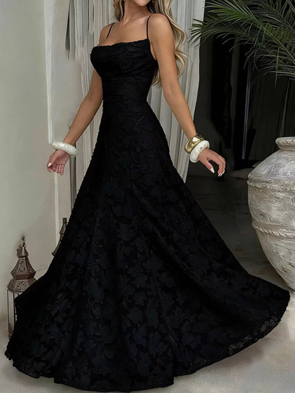 Backless Lace Maxi Dress