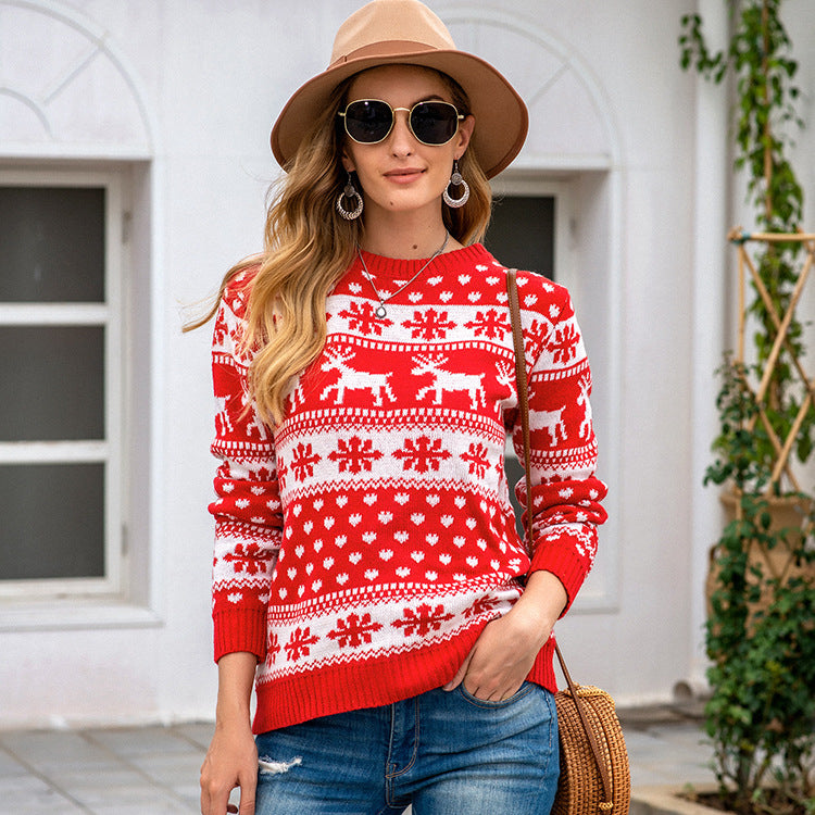 Jultröja med snöflingor – stickad pullover