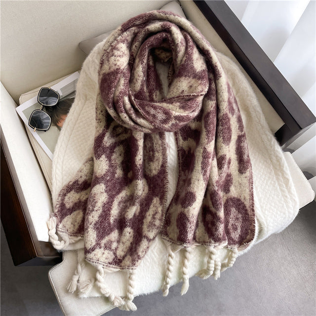 Mjuk pashmina-halsduk i enfärgat