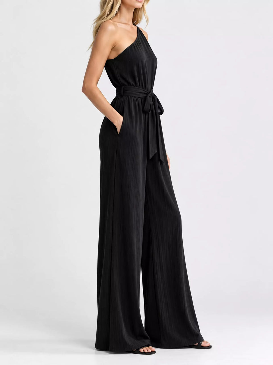 One-Shoulder Wide-Leg Jumpsuit