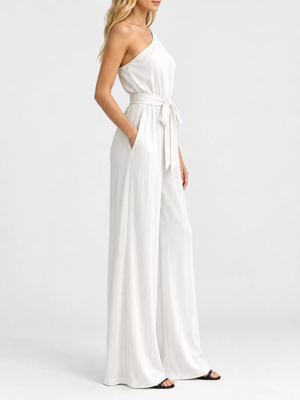 One-Shoulder Wide-Leg Jumpsuit