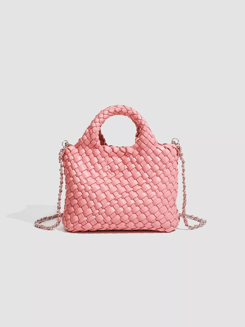 Woven Texture Mini Crossbody Bag with Chain Strap