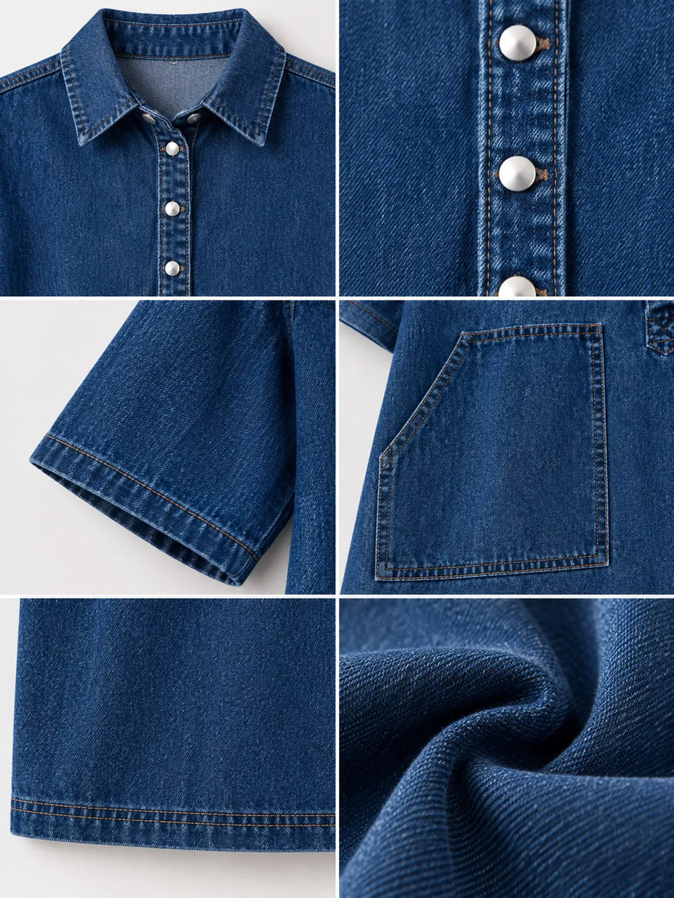 Button Front Denim Shirt Dress