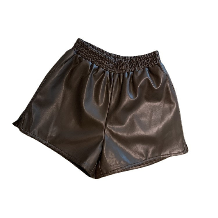 Vida shorts i skinnimitation med hög midja