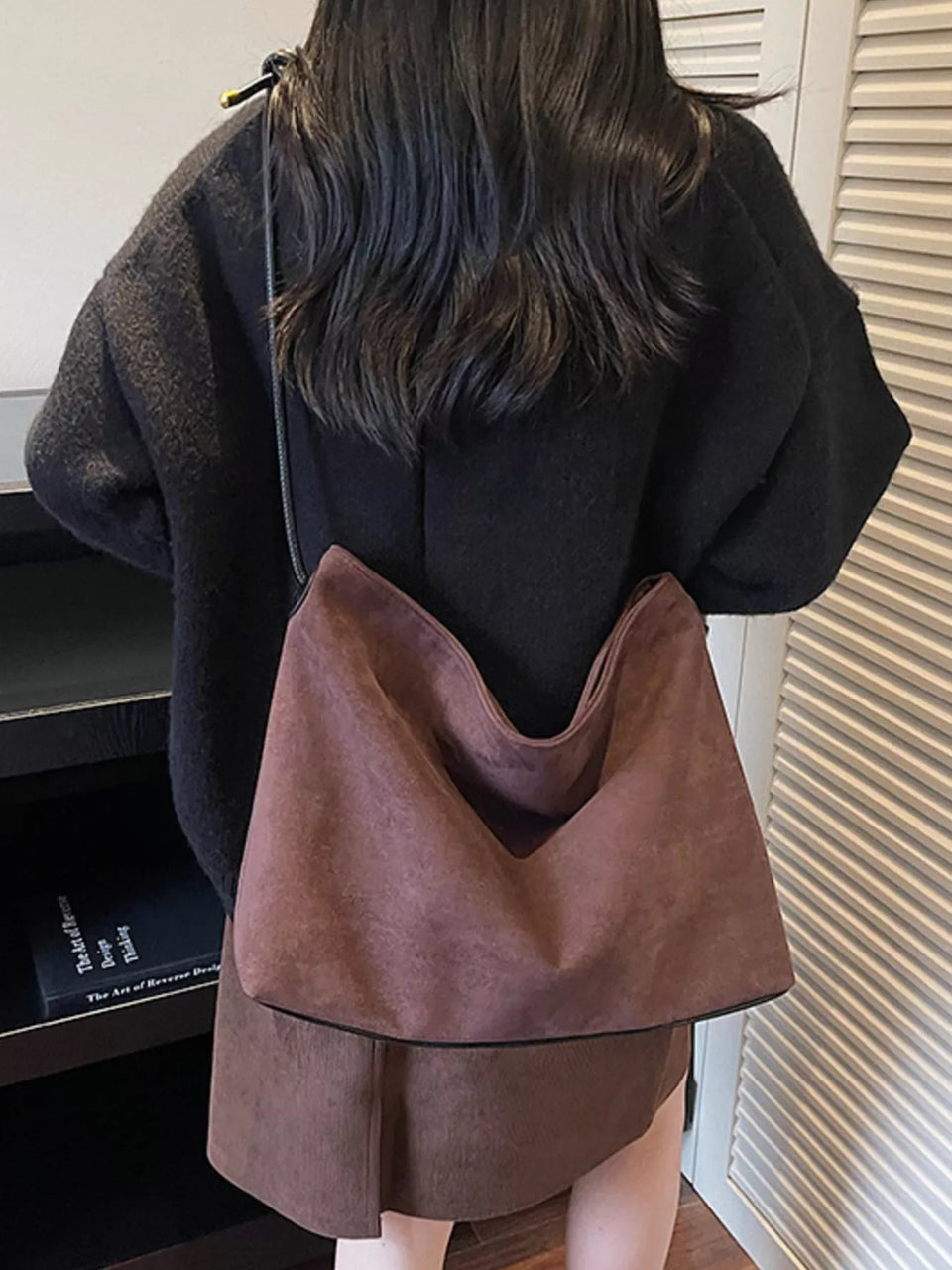 Suede Slouchy Shoulder Bag