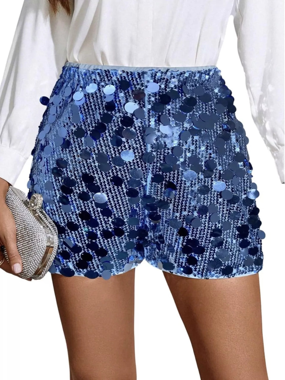 High-Waisted Sequin Shorts
