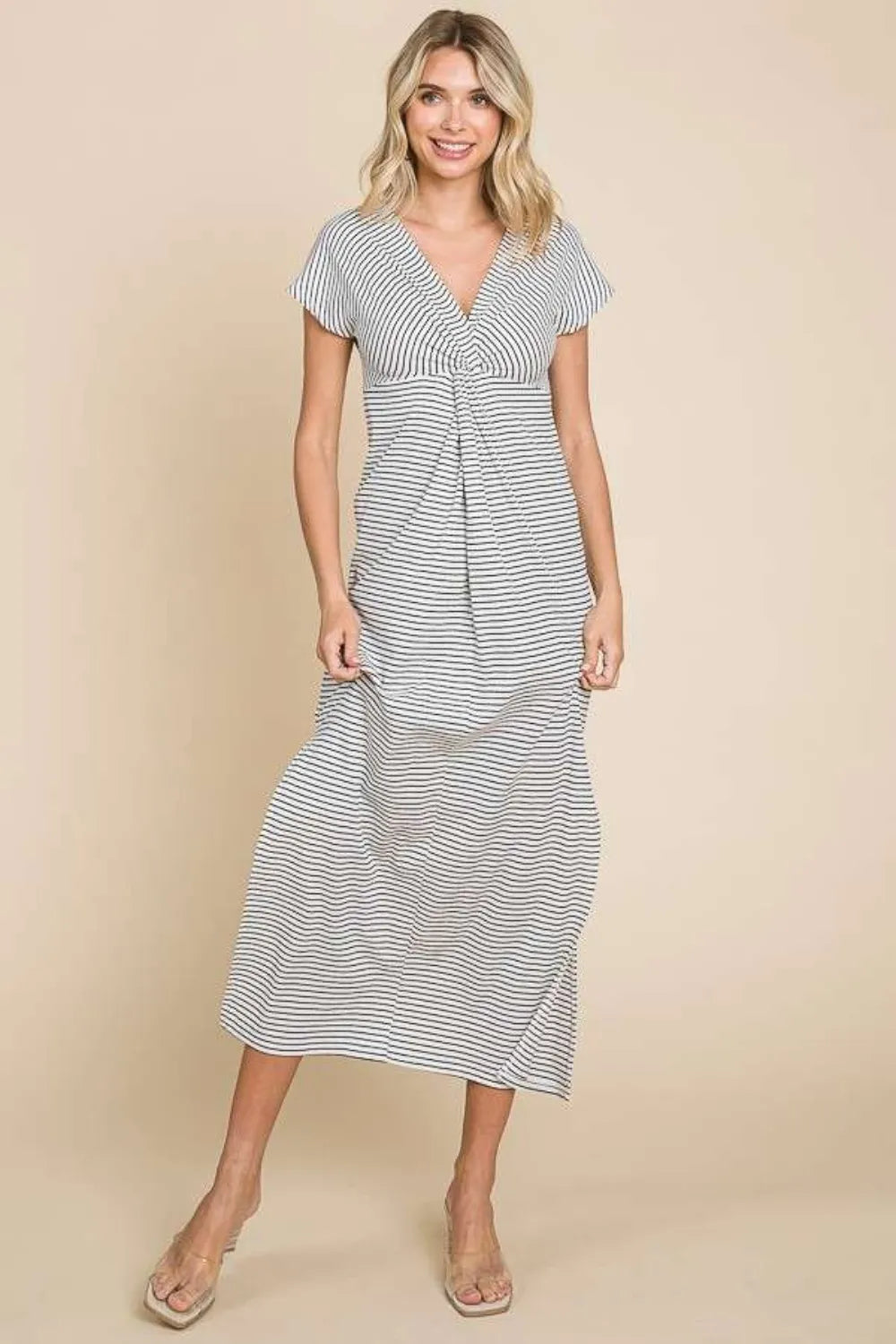 Culture Code Striped Twisted Detail Dress