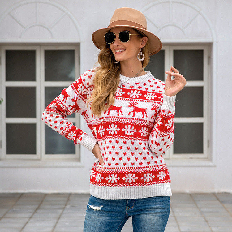 Jultröja med snöflingor – stickad pullover
