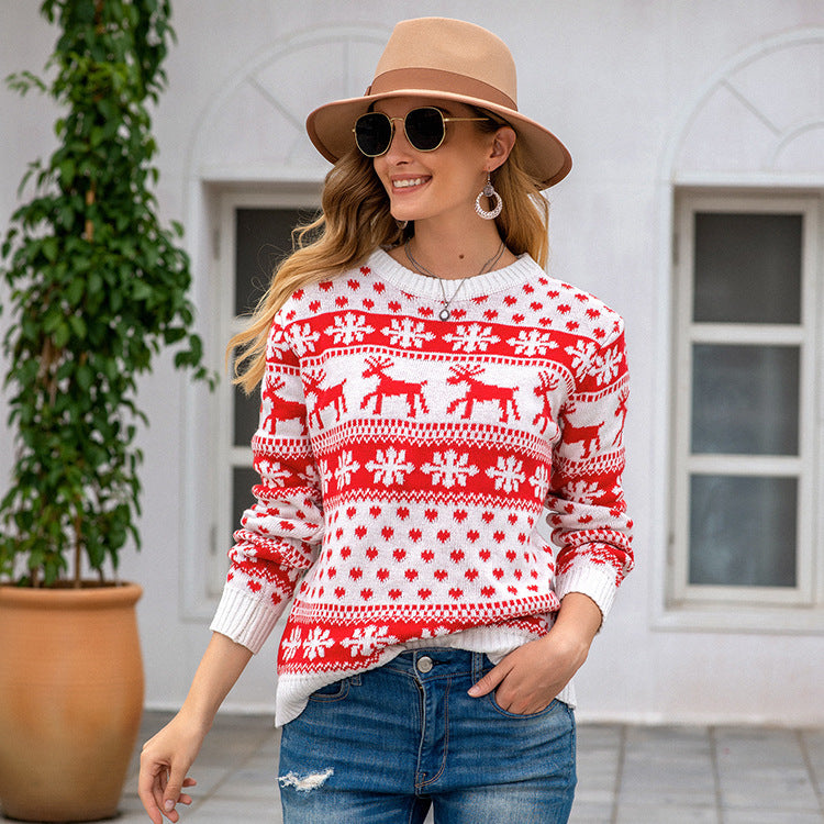Jultröja med snöflingor – stickad pullover
