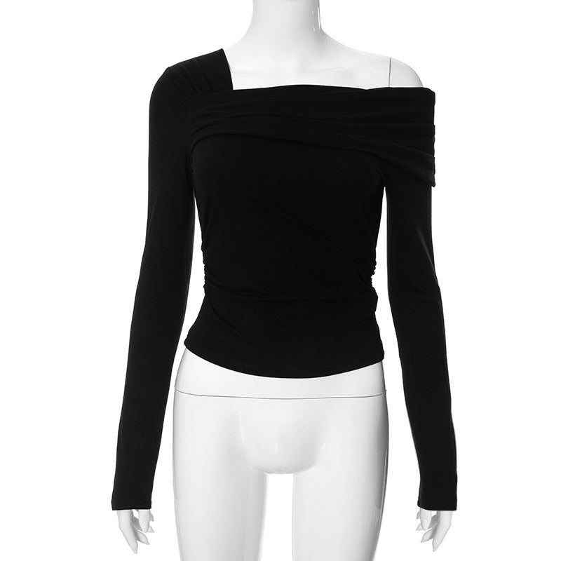 Off shoulder-topp med långa ärmar