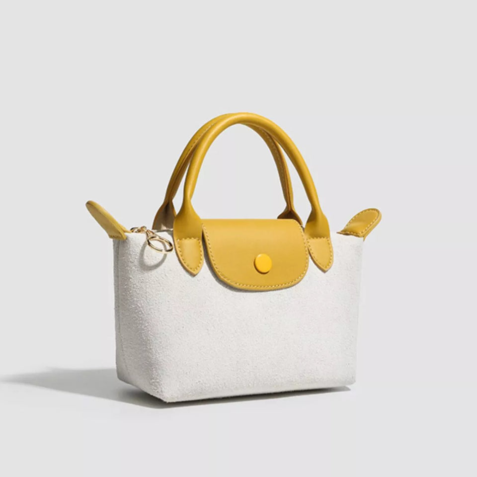 Stylish Two-Tone Suede Crossbody Bag