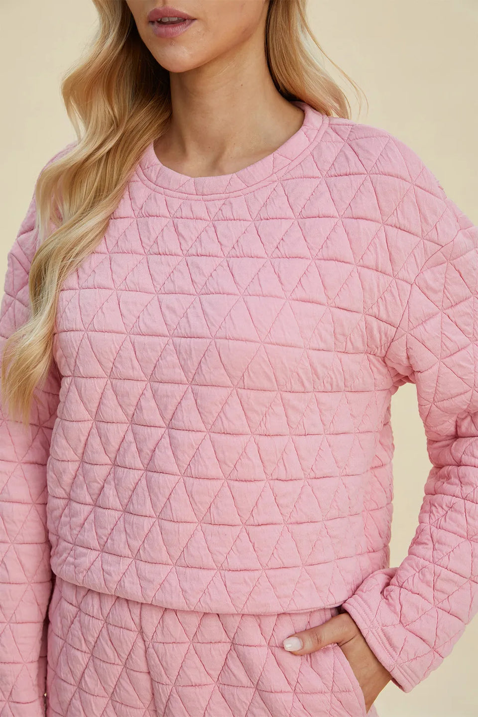 Double Take Textured Long Sleeve Top and Shorts Set
