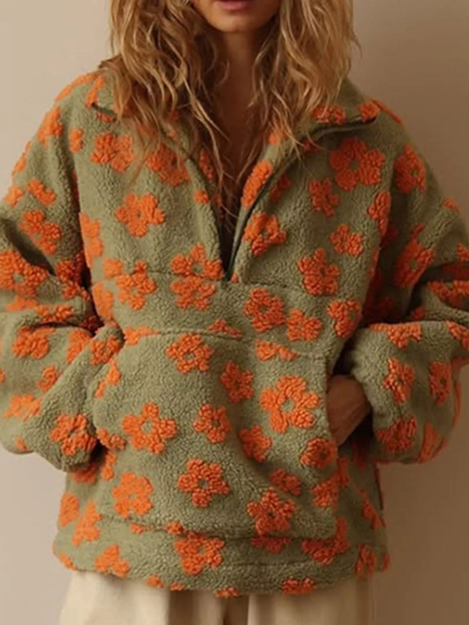 Quarter-Zip Sherpa Sweatshirt