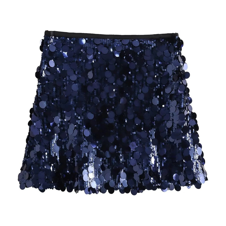 Paljettkjol i minimodell med glitter