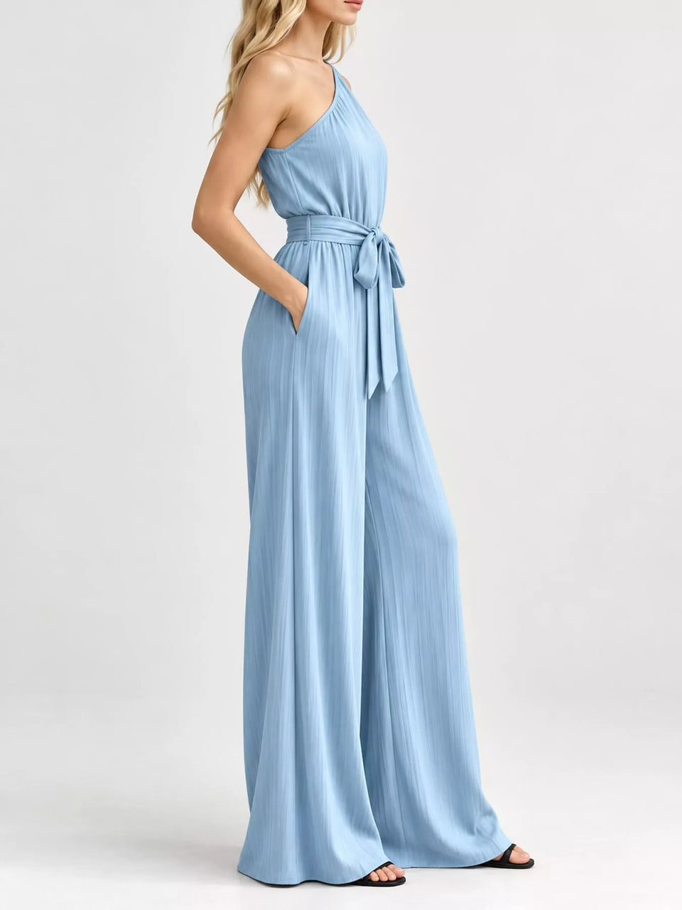 One-Shoulder Wide-Leg Jumpsuit