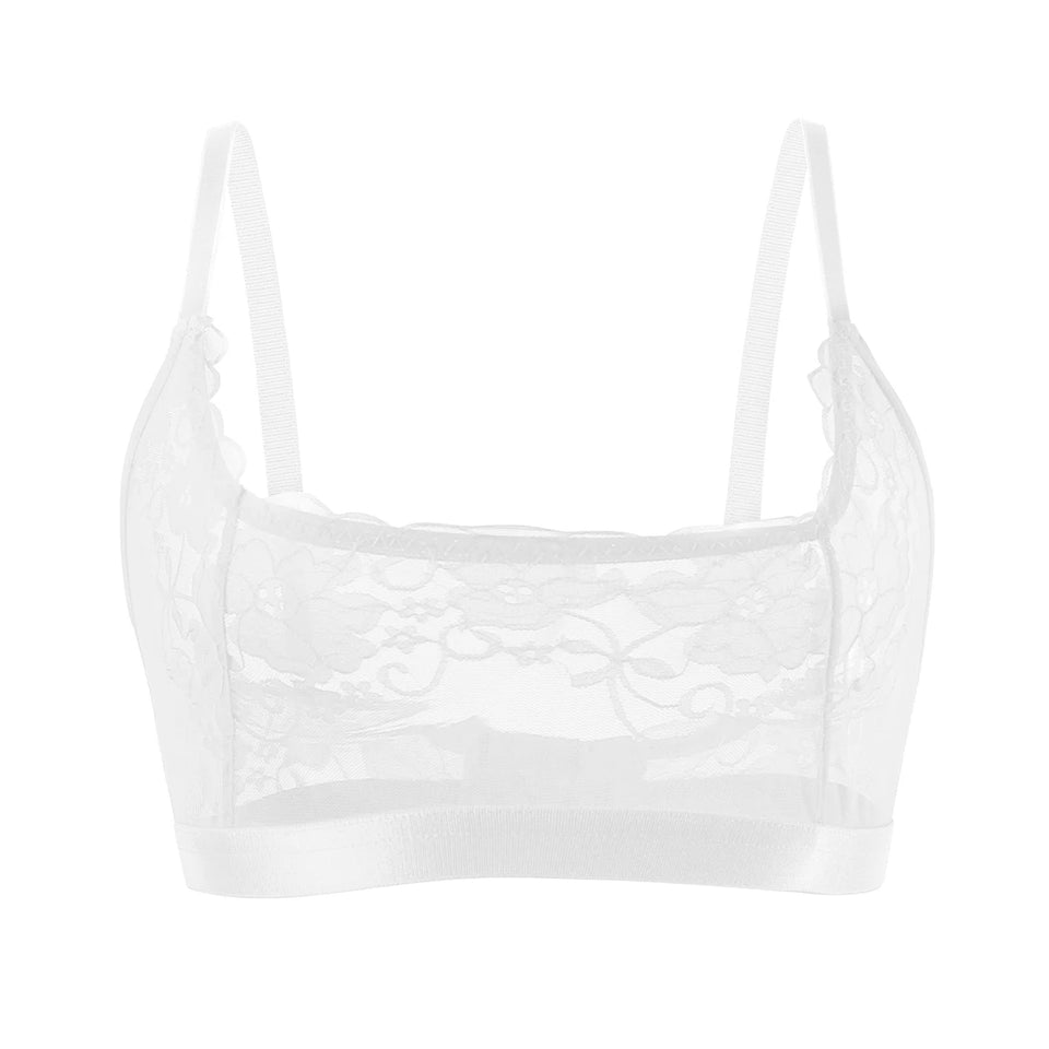 Bralette i tunn blommig spets