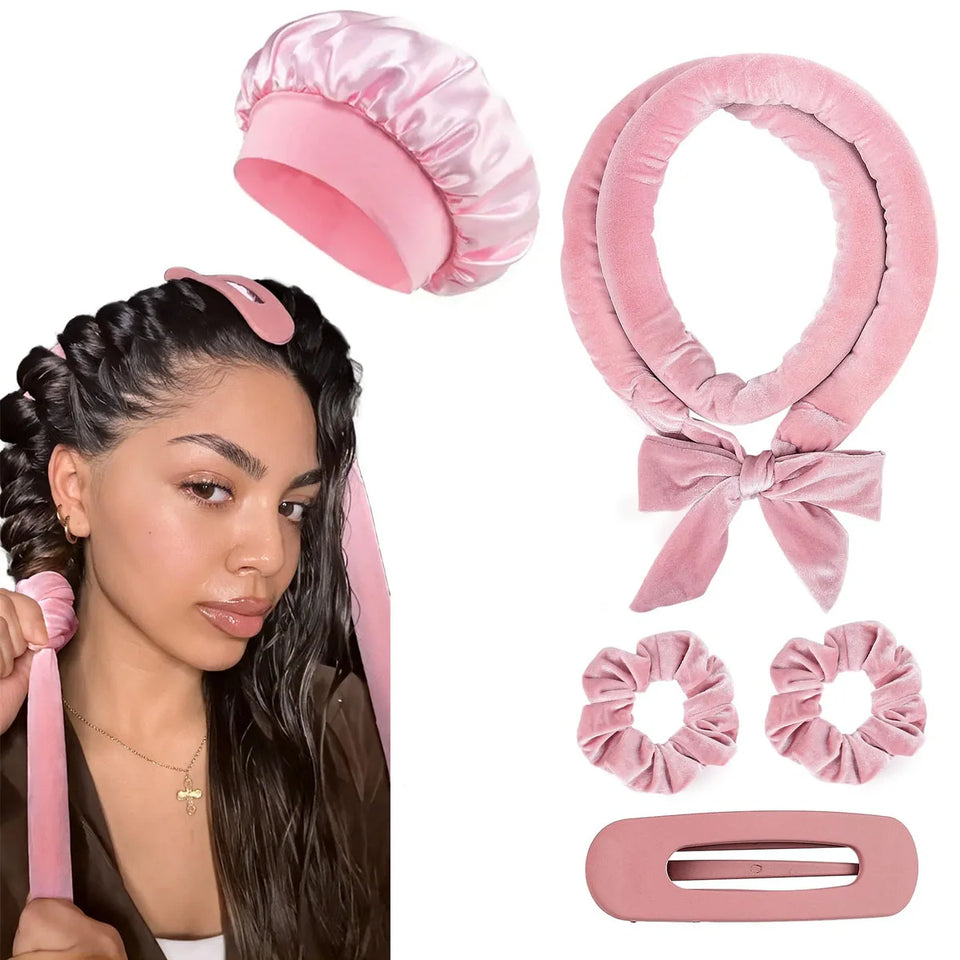 Set för lockar utan värme med scrunchies