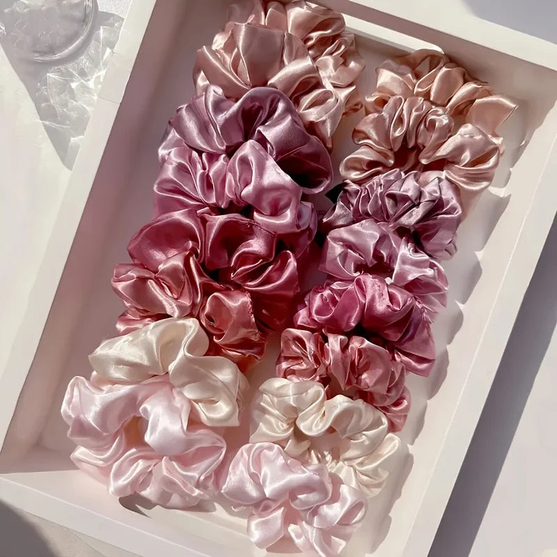Scrunchies i satin, 16-pack