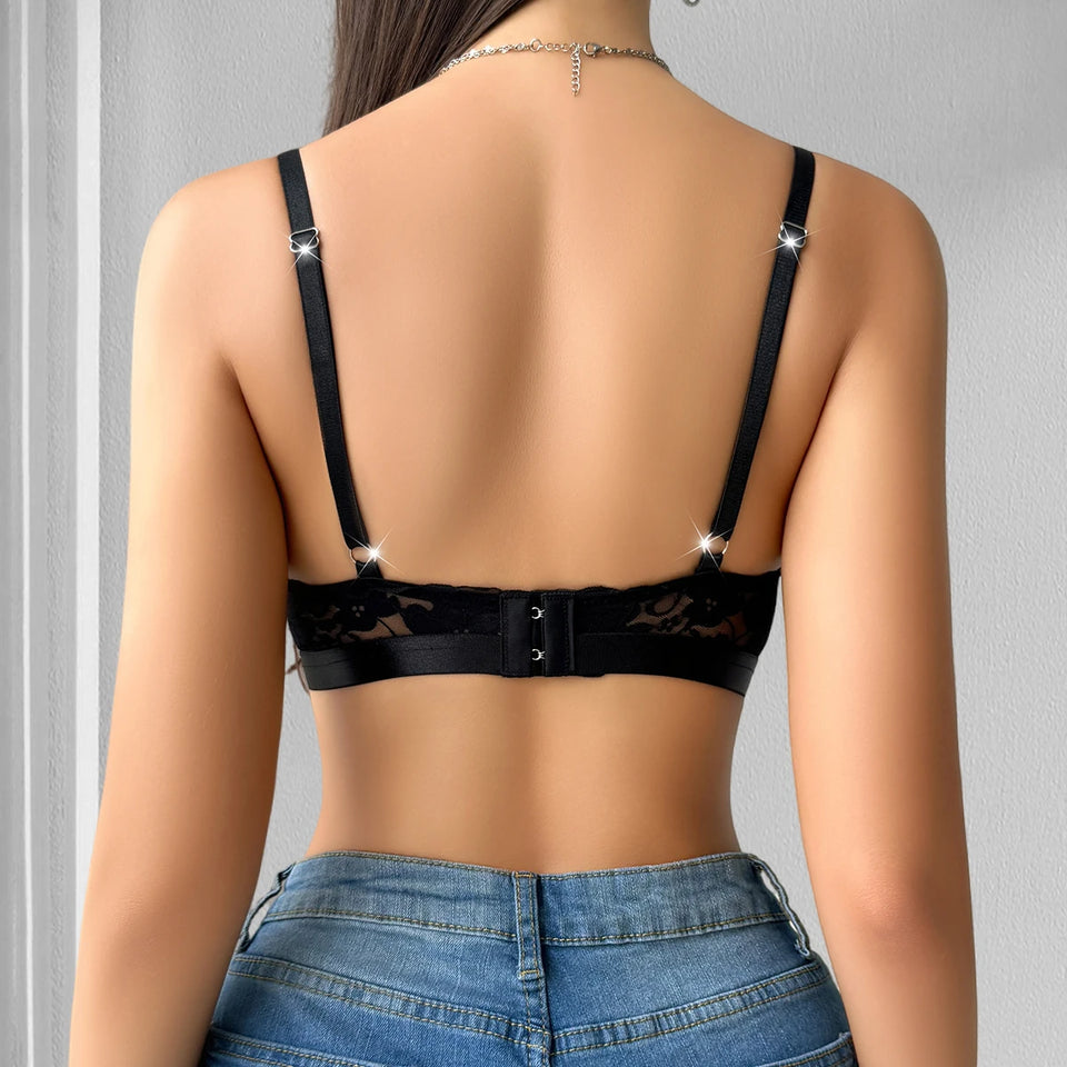 Bralette i tunn blommig spets
