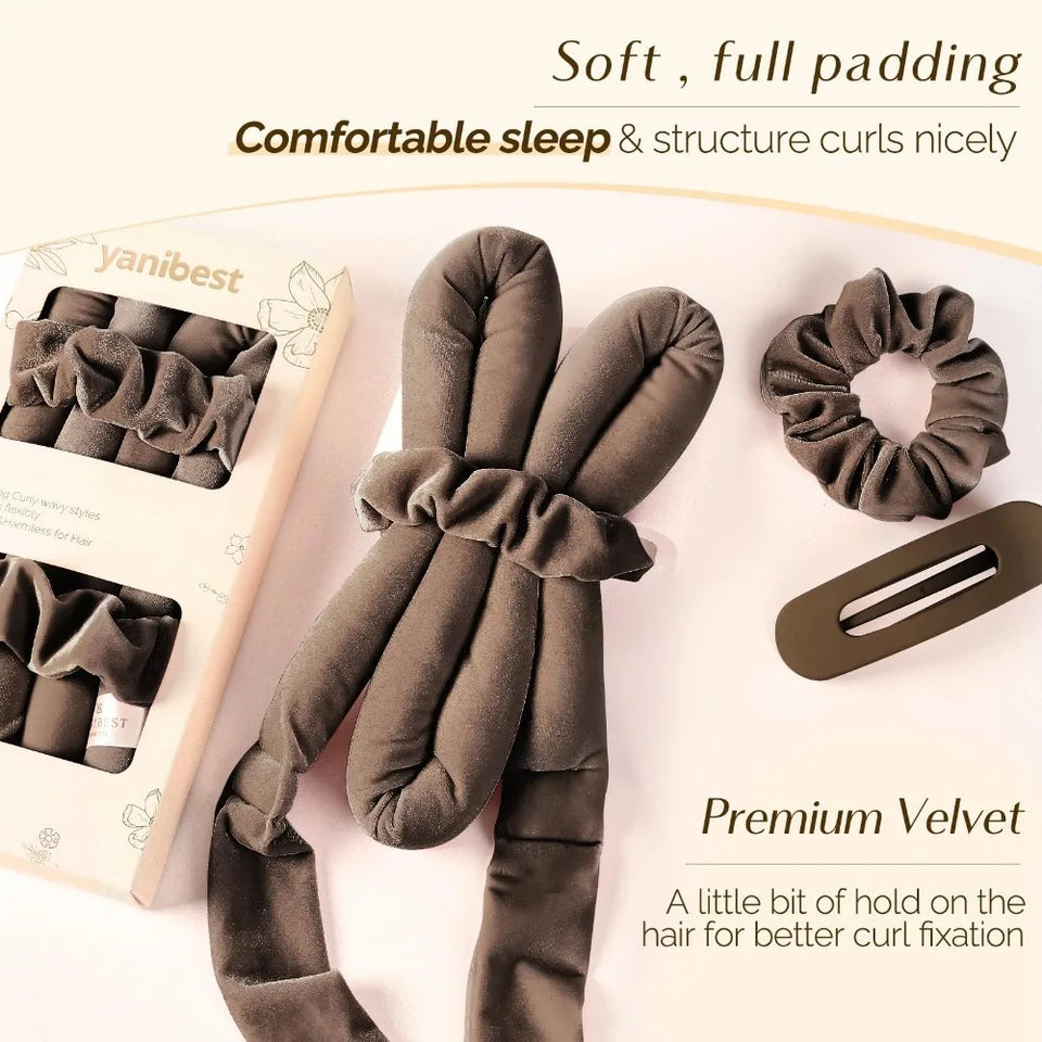 Set för lockar utan värme med scrunchies