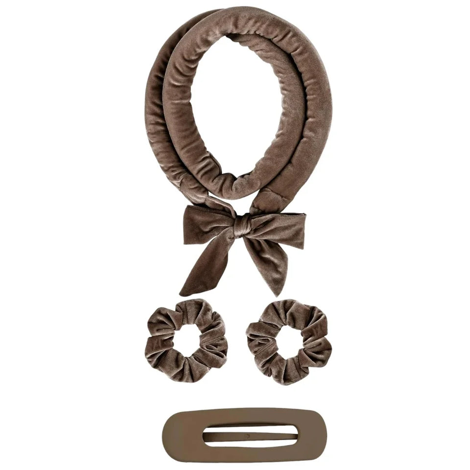 Set för lockar utan värme med scrunchies